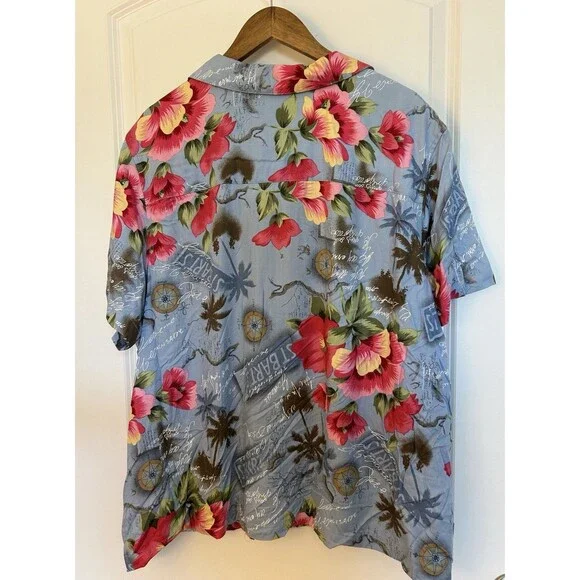 Sunset Cove Vintage Hawaiian Shirt Womens 2X Rayon Tropical Floral Resort - Picture 4 of 9